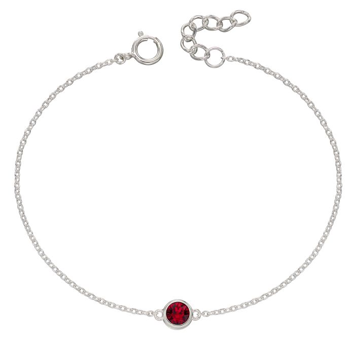July Ruby Crystal Birthstone Bracelet