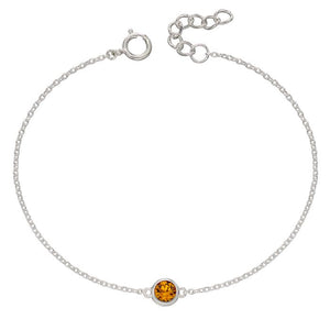 November Topaz Crystal Birthstone Bracelet