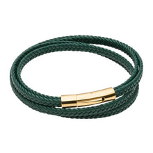 Load image into Gallery viewer, Fred Bennett Green Leather Wrap Around Bracelet
