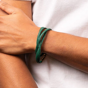 Fred Bennett Green Leather Wrap Around Bracelet