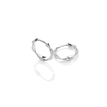 Load image into Gallery viewer, Ava &amp; Sky Stainless Steel Twist Huggie Earrings
