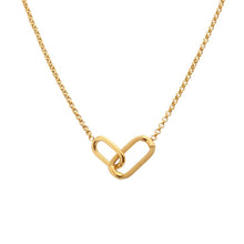 Load image into Gallery viewer, Ava &amp; Sky Stainless Steel Gold Plated Carabiner Link Necklace
