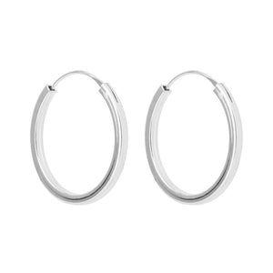 Sterling Silver Square Cut Hoop Earrings