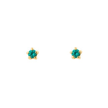 Load image into Gallery viewer, Sterling Silver Green Tiny Stud Earrings
