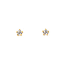 Load image into Gallery viewer, Sterling Silver Gold Plated CZ Tiny Stud Earrings

