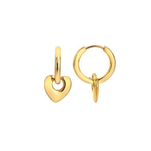 Load image into Gallery viewer, Ava &amp; Sky Stainless Steel Bubble Heart Huggie Hoop Earrings
