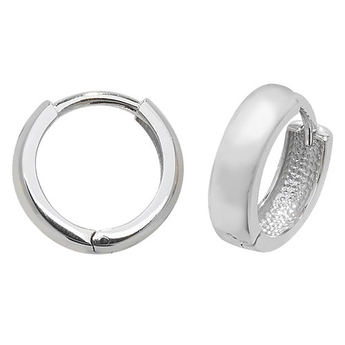 9ct White Gold Huggie Hoops