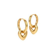 Load image into Gallery viewer, Ava &amp; Sky Stainless Steel Bubble Heart Huggie Hoop Earrings
