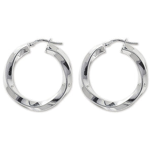 Sterling Silver Twisted Hoops