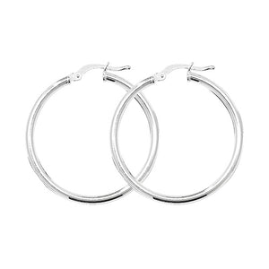 Sterling Silver 29mm Round Wire Hoops