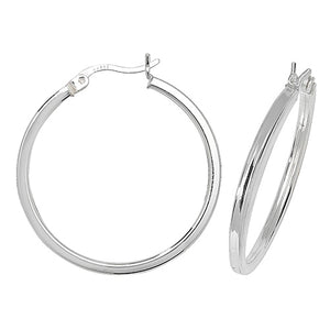 Sterling Silver 29mm Square Wire Hoops