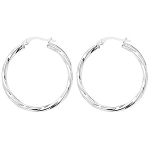 Sterling Silver 30mm Twisted Hoops