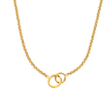 Load image into Gallery viewer, Ava &amp; Sky Stainless Gold Plated Interlocking Circles Necklace
