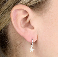 Load image into Gallery viewer, Sterling Silver Starfish Huggies
