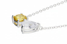 Load image into Gallery viewer, Sterling Silver Blue &amp; White Cubic Zirconia Necklace
