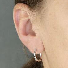 Load image into Gallery viewer, Sterling Silver 14mm Facetted Creole Hoop
