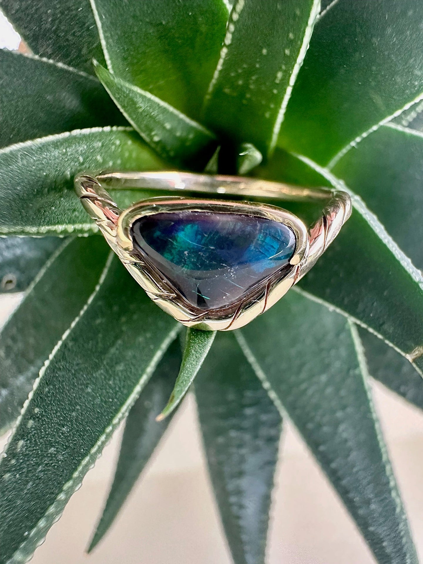 9ct Yellow Gold Australian Opal Ring
