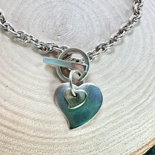 Load image into Gallery viewer, Preloved Sterling Silver Double Heart Charm Bracelet
