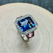 Load image into Gallery viewer, Preloved Platinum Tanzanite, Pink Sapphire and Diamond Ring
