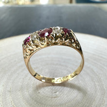 Load image into Gallery viewer, Preloved 18ct Yellow Gold Ruby and Diamond Ring
