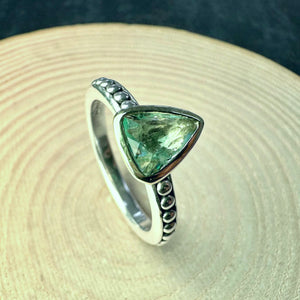 Sterline Silver & 9ct Gold Aquamarine Ring
