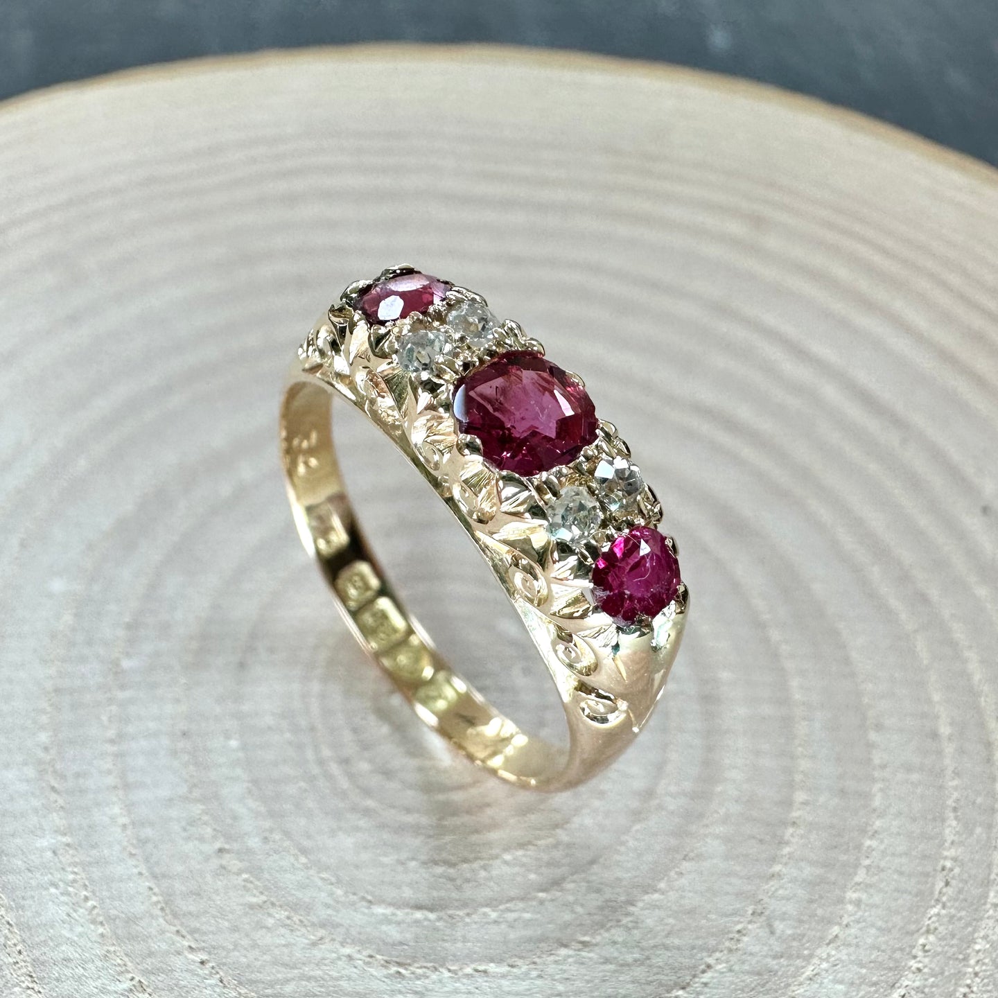 Preloved 18ct Yellow Gold Ruby and Diamond Ring