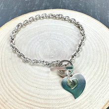 Load image into Gallery viewer, Preloved Sterling Silver Double Heart Charm Bracelet
