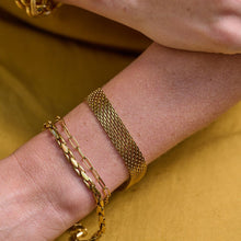 Load image into Gallery viewer, Ava &amp; Sky Stainless Steel Gold Plated Belt Bracelet
