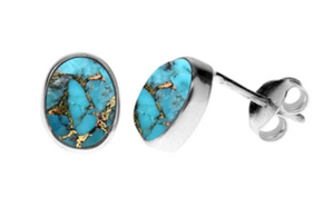 Blue Mohave Turquoise Studs