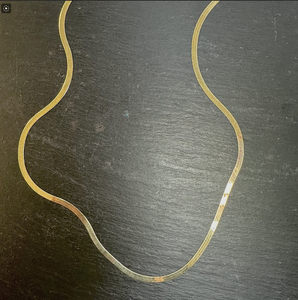 Preloved 14ct Yellow Gold Flat Snake Style Necklace