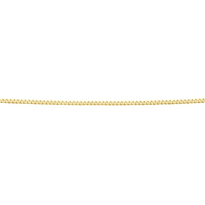 Sterling Silver Gold Plated Diamond Cut Curb Chain with Extender 41cm-46cm