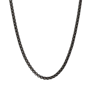 Stainless Steel Fred Bennett IP Black Box Chain Necklace