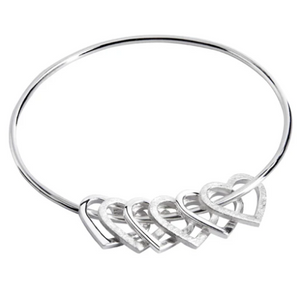 Sterling Silver Bangle With Heart Charms Chris Lewis