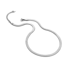 Load image into Gallery viewer, Ava &amp; Sky Stainless Flat Snake Chain Necklace
