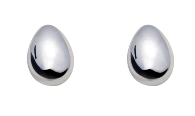 Sterling Silver Polished Pebble Stud Earrings Chris Lewis