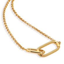 Load image into Gallery viewer, Ava &amp; Sky Stainless Steel Gold Plated Carabiner Link Necklace
