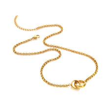 Load image into Gallery viewer, Ava &amp; Sky Stainless Gold Plated Interlocking Circles Necklace
