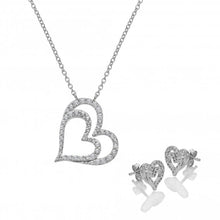 Load image into Gallery viewer, Sterling Silver Shimmer Heart Gift Set

