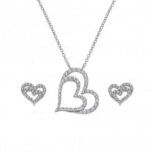 Load image into Gallery viewer, Sterling Silver Shimmer Heart Gift Set

