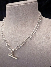 Load image into Gallery viewer, Sterling Silver Heavy Weight Polished T-Bar Necklace Chris Lewis
