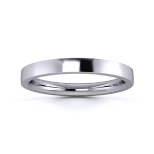 Sterling Silver 2.5mm Heavy Weight Flat Court Ring
