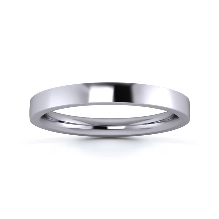 Sterling Silver 2.5mm Heavy Weight Flat Court Ring
