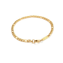 Load image into Gallery viewer, Ava &amp; Sky Stainless Steel Gold Plated Figaro Bracelet
