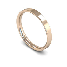 Load image into Gallery viewer, 2.5mm Flat Court Wedding Ring, White Gold, Yellow Gold, Rose Gold, Platinum
