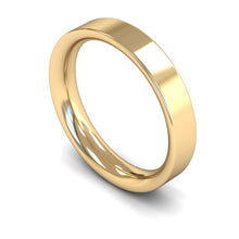 Load image into Gallery viewer, 4mm Flat Court Wedding Ring, Silver, White Gold, Yellow Gold, Rose Gold, Platinum
