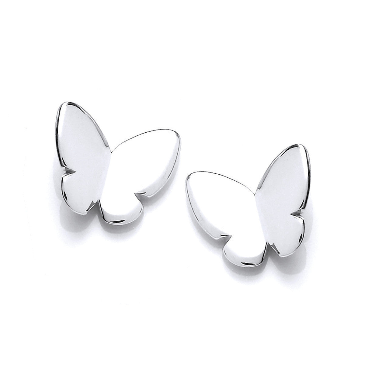 Simple Silver Butterfly Stud Earrings