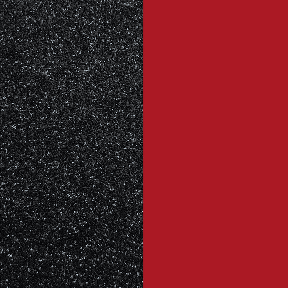 Les Georgettes Glitter Black / Soft Red Vinyl Insert - 12mm Ring