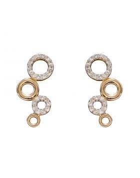 9ct Yellow Gold Diamond Multi Circle Stud earrings
