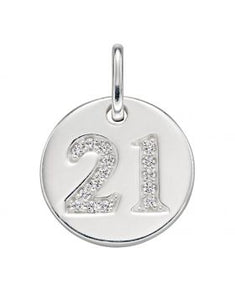 Sterling Silver "21" Disc Charm