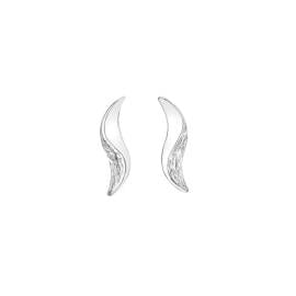 Sterling Silver Organic Wave Stud Earrings